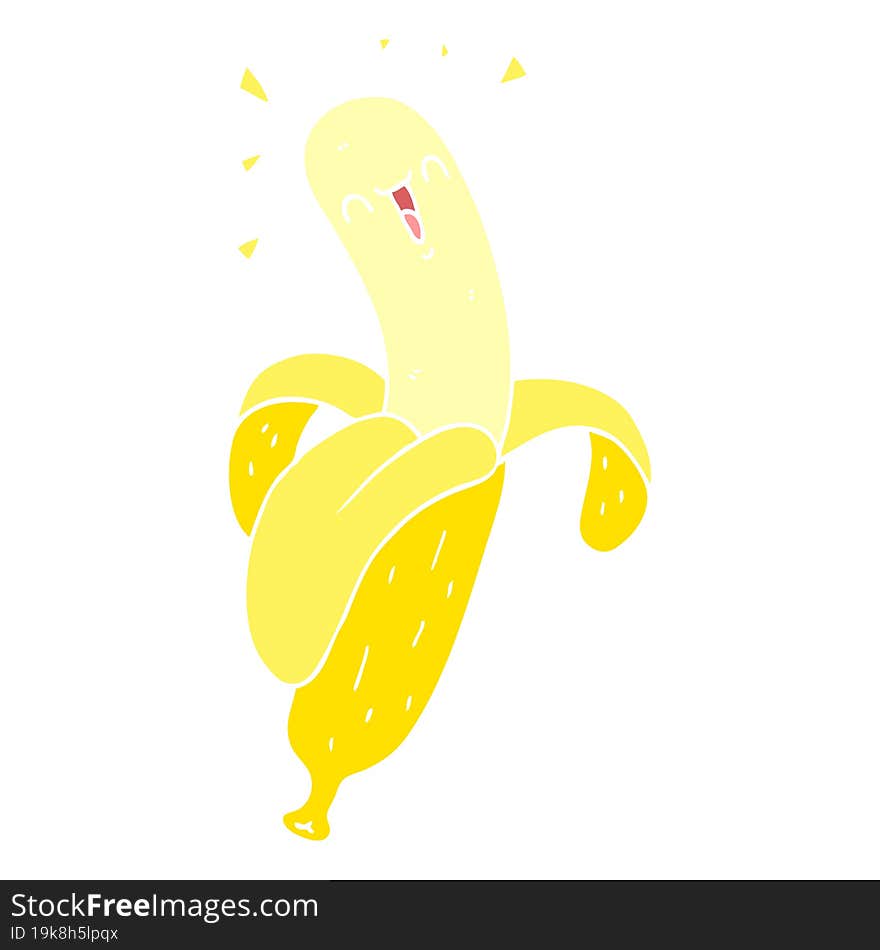 flat color style cartoon banana