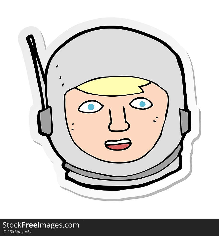 sticker of a cartoon astronaut head