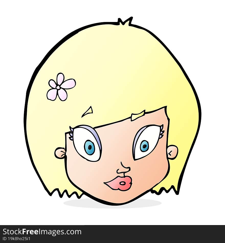 cartoon happy female face