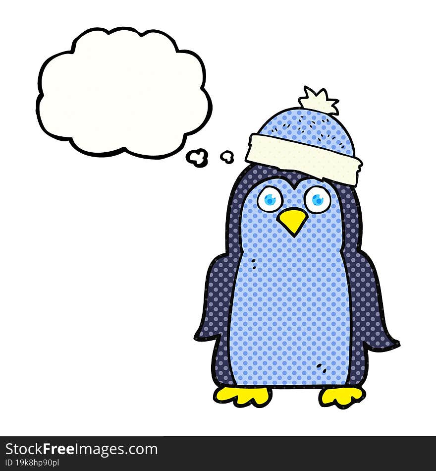 thought bubble cartoon penguin