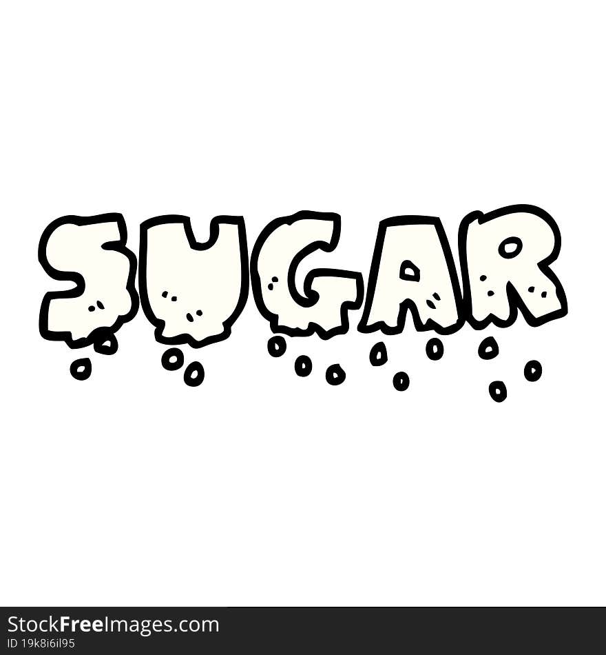 cartoon doodle word sugar