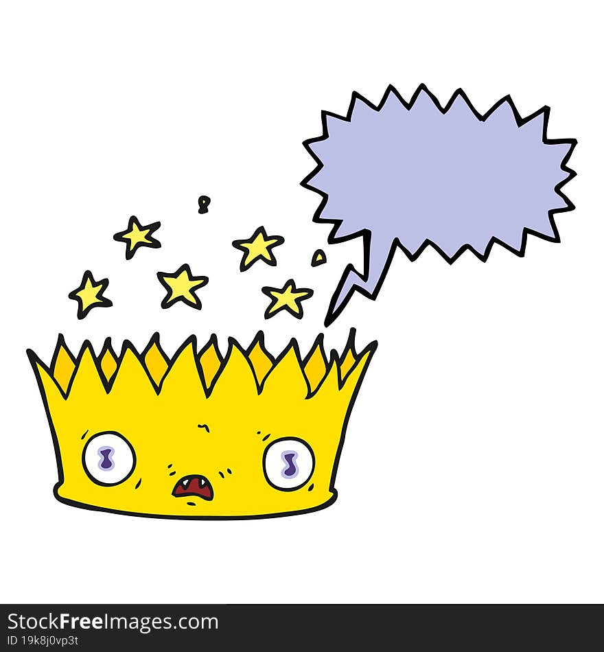 speech bubble cartoon magic crown