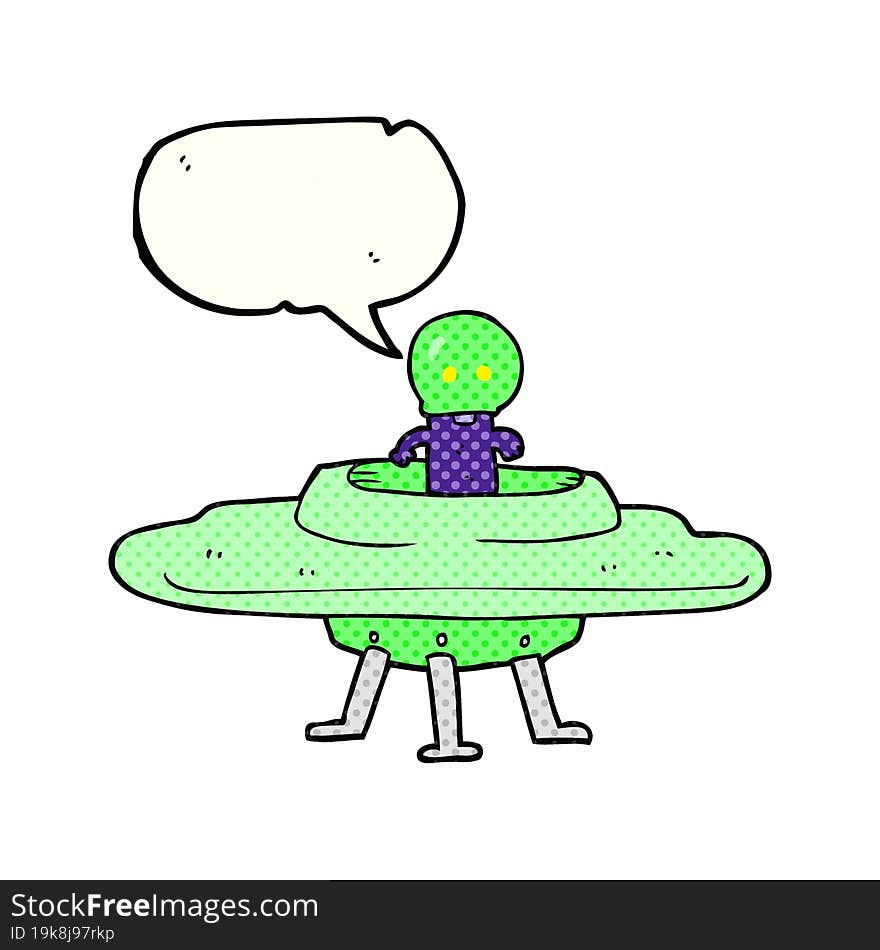 comic book speech bubble cartoon flying saucer