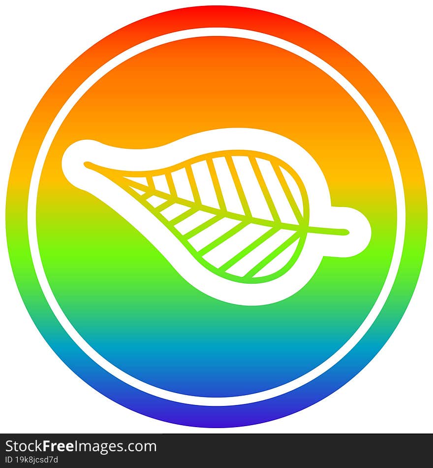 natural leaf circular in rainbow spectrum