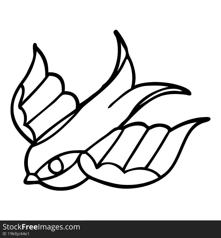 line drawing cartoon tattoo swallow symbol