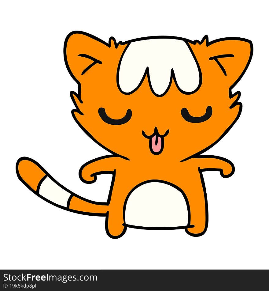 Cartoon Of A Kawaii Cute Cat