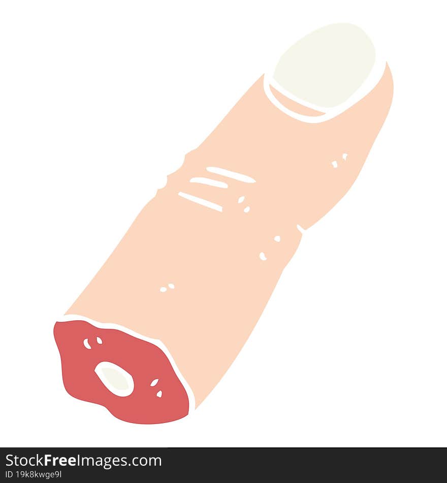 flat color style cartoon severed finger