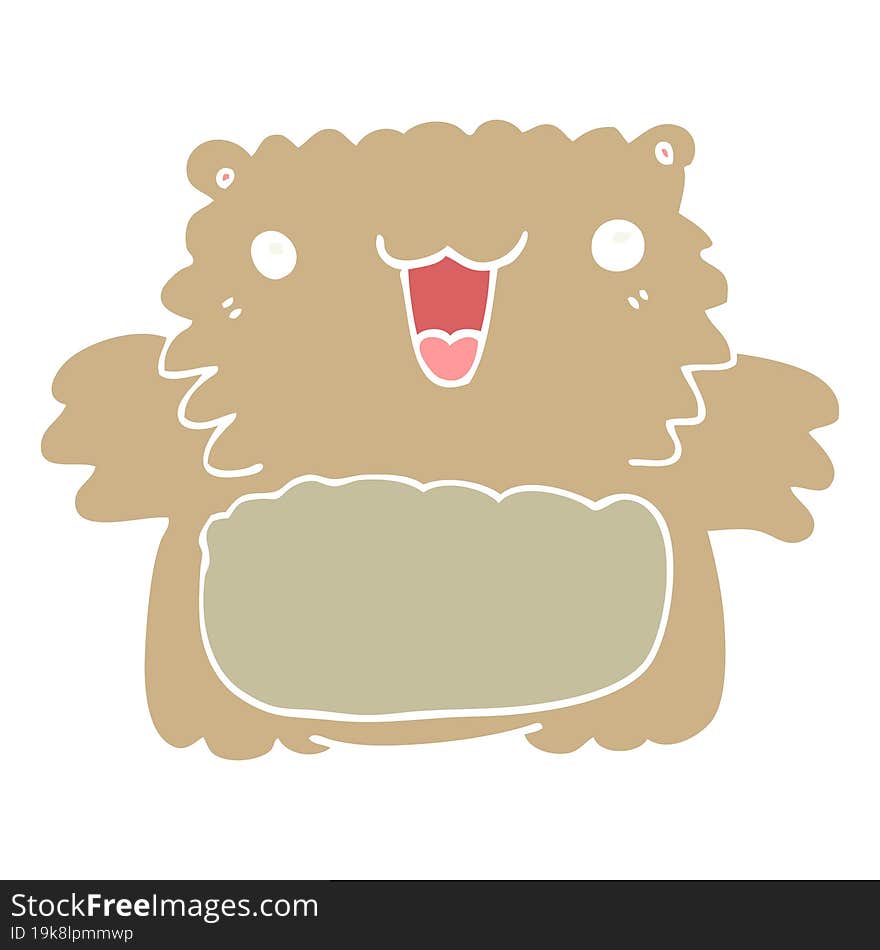 flat color style cartoon bear