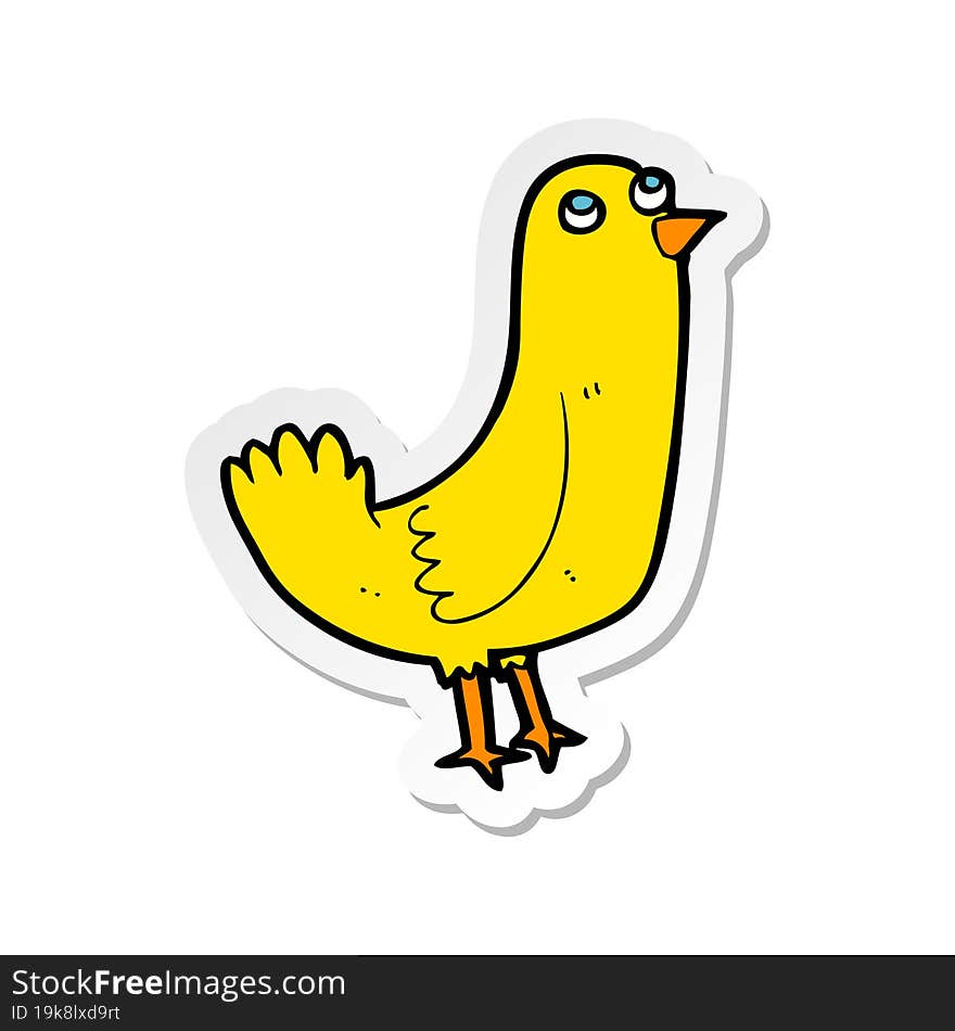 sticker of a cartoon bird