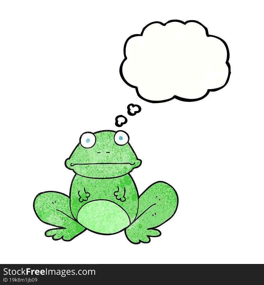 Thought Bubble Textured Cartoon Frog