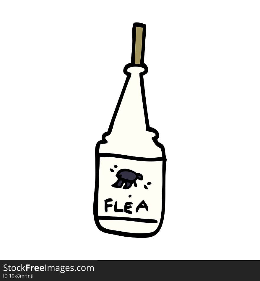 cartoon doodle flea treatment