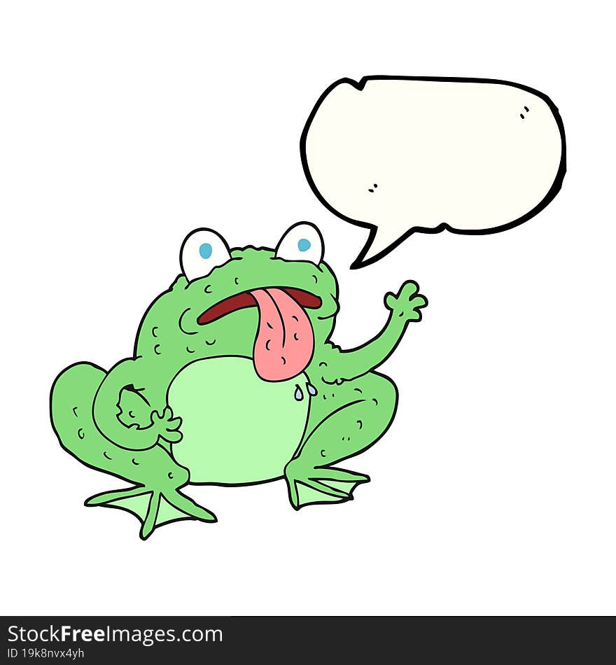 freehand drawn speech bubble cartoon frog