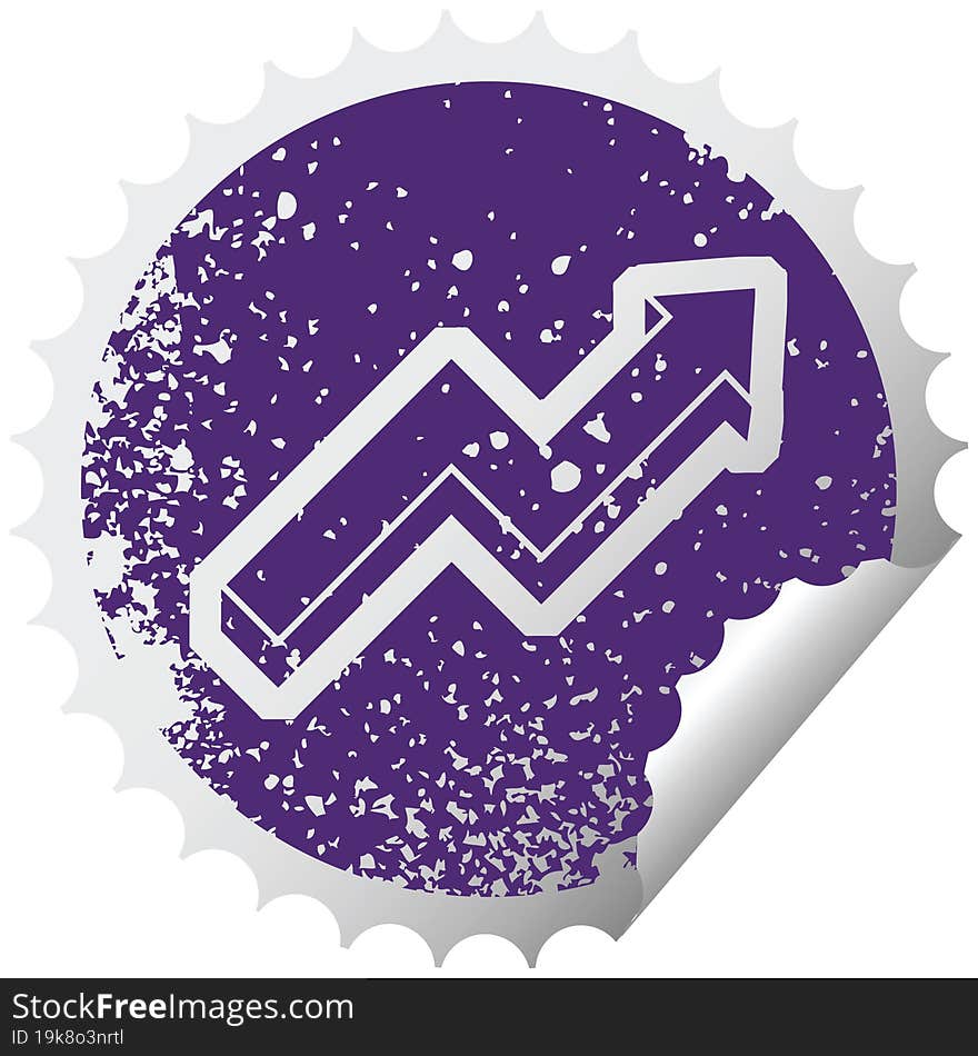 performance arrow graphic distressed sticker illustration icon