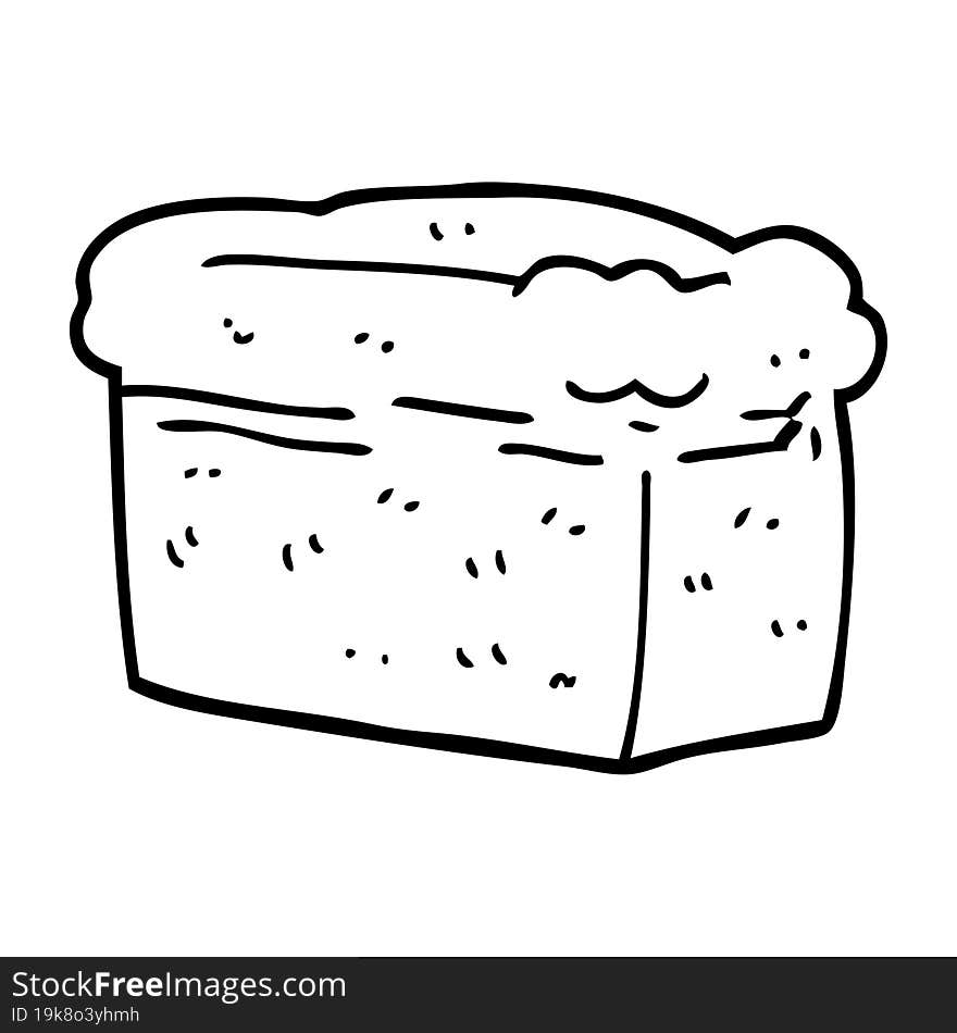 line drawing cartoon loaf of bread