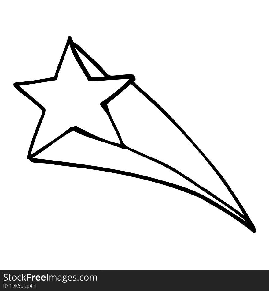 line drawing cartoon shooting star