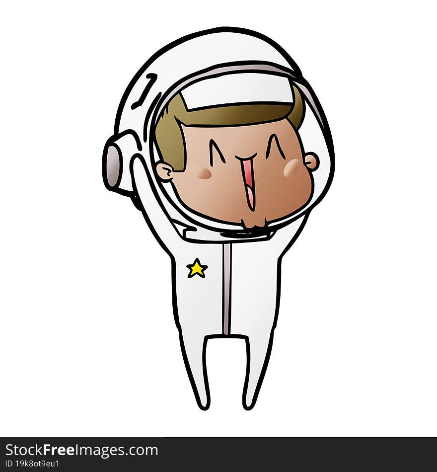 happy cartoon astronaut. happy cartoon astronaut