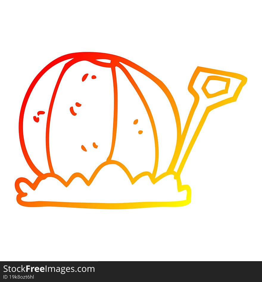 Warm Gradient Line Drawing Cartoon Beachball And Spade