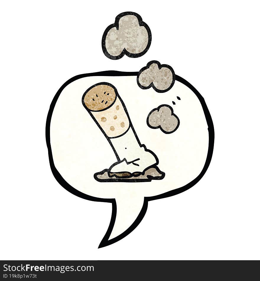 Speech Bubble Textured Cartoon Cigarette