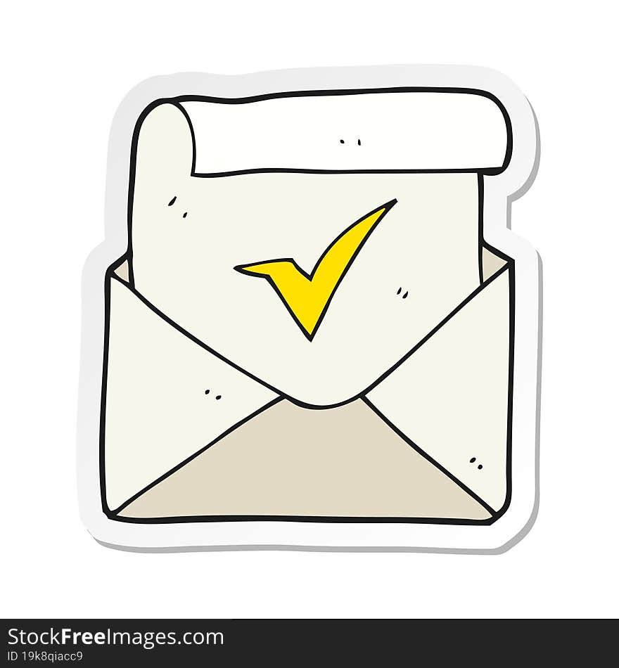 sticker of a cartoon positive letter