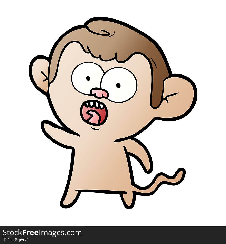 cartoon shocked monkey. cartoon shocked monkey