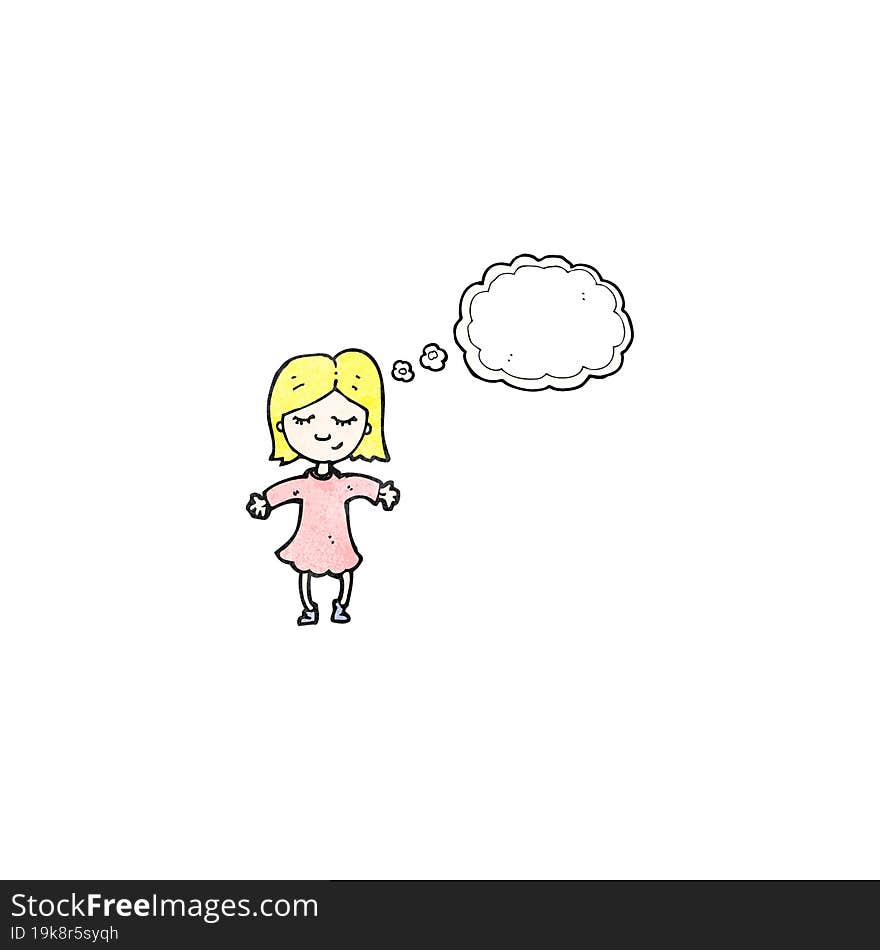 cartoon blond girl thinking