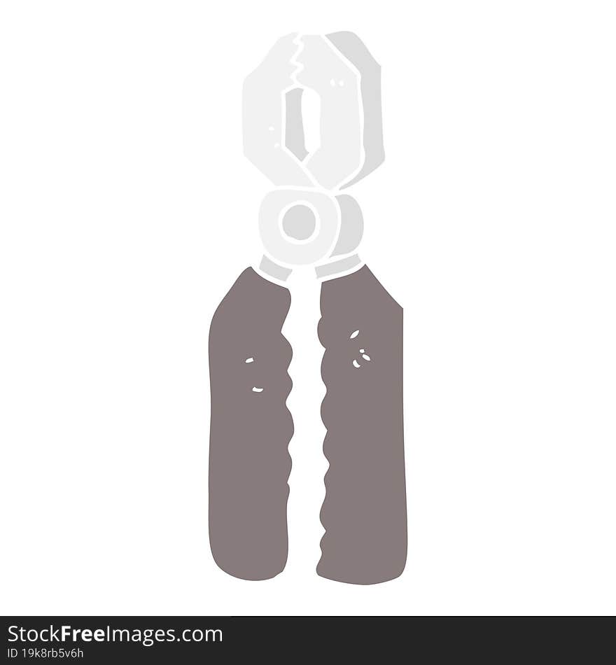 flat color illustration of a cartoon pliers