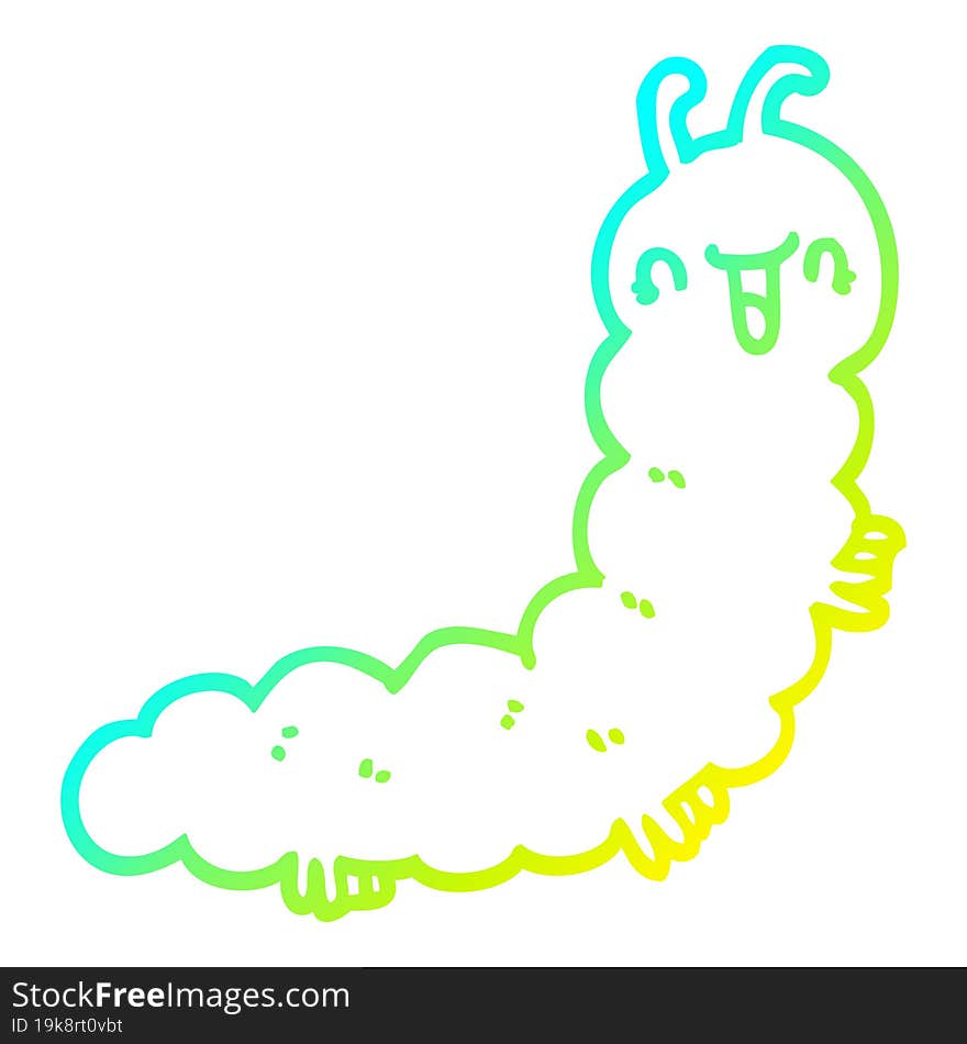 cold gradient line drawing cartoon caterpillar