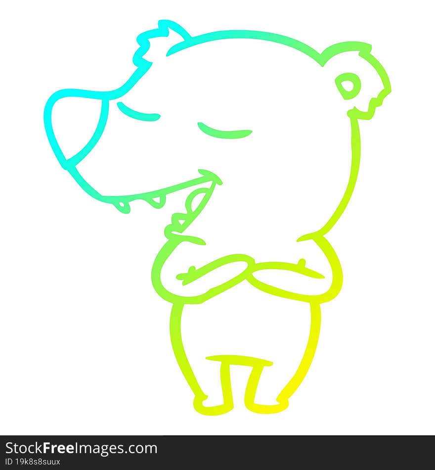 cold gradient line drawing cartoon polar bear