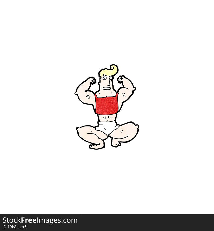 cartoon body builder man