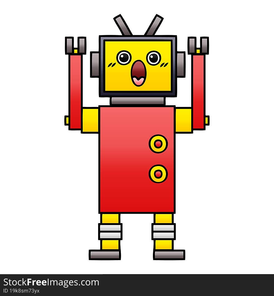 gradient shaded cartoon robot