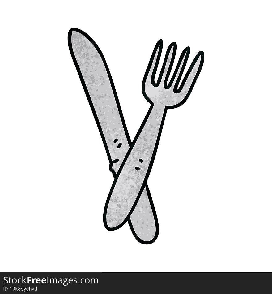 Quirky Hand Drawn Cartoon Cutlery