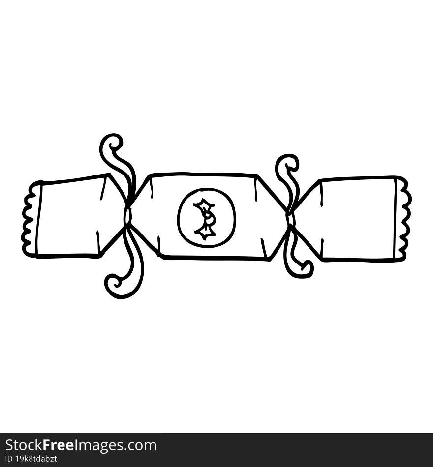 Line Drawing Cartoon Christmas Cracker