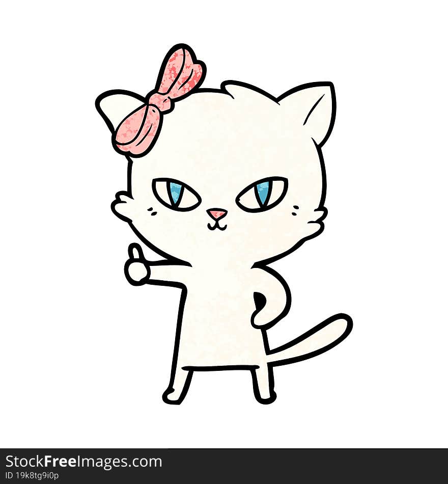 cute cartoon cat giving thumbs up symbol. cute cartoon cat giving thumbs up symbol