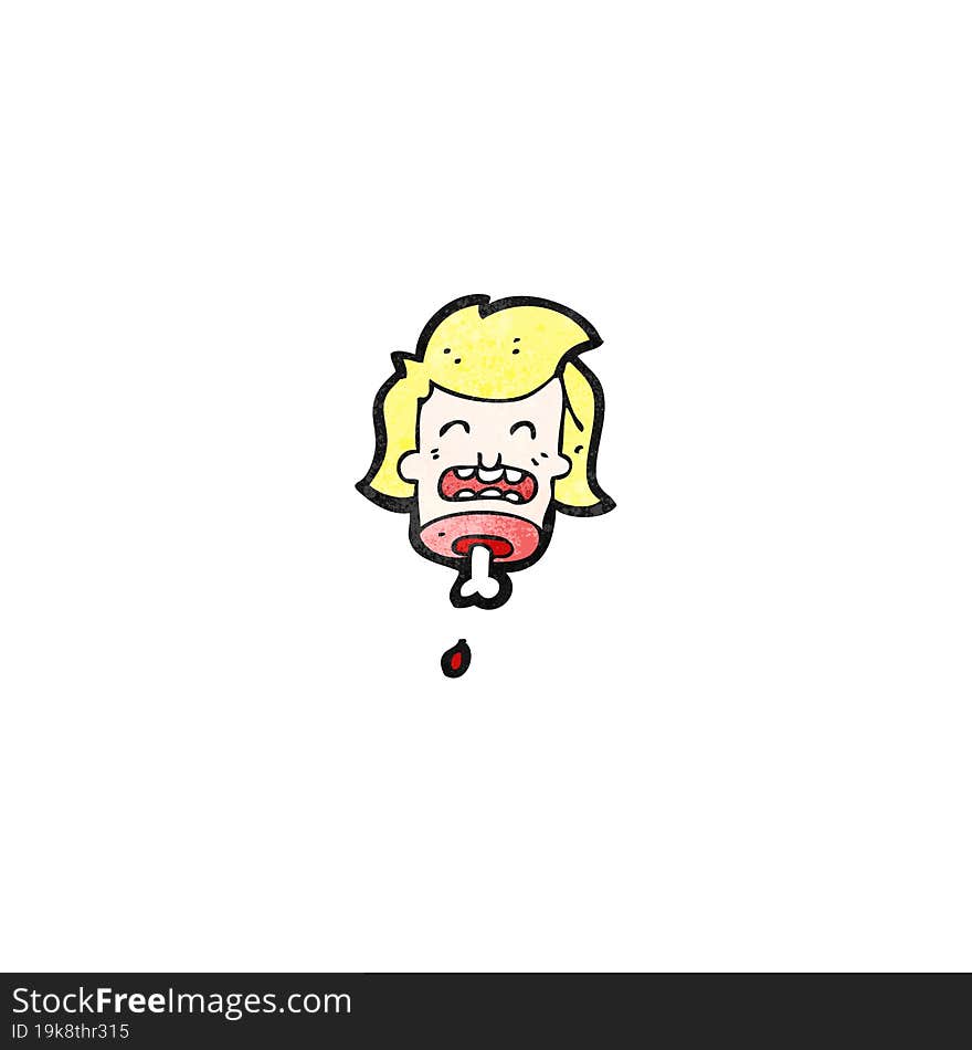 gross severed head cartoon