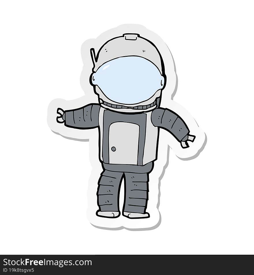 sticker of a cartoon astronaut