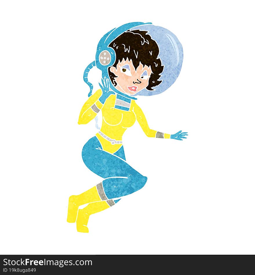 cartoon space woman