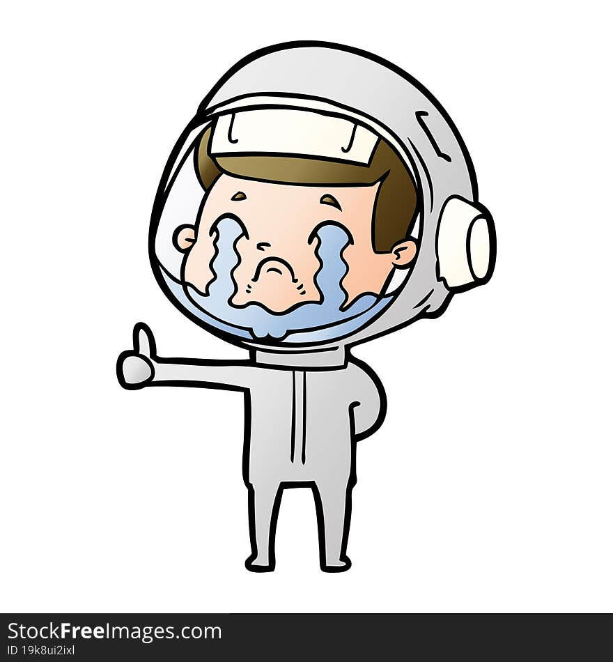 cartoon crying astronaut. cartoon crying astronaut