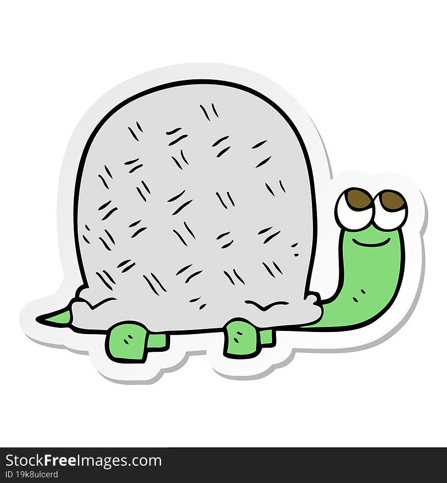 sticker of a cartoon tortoise