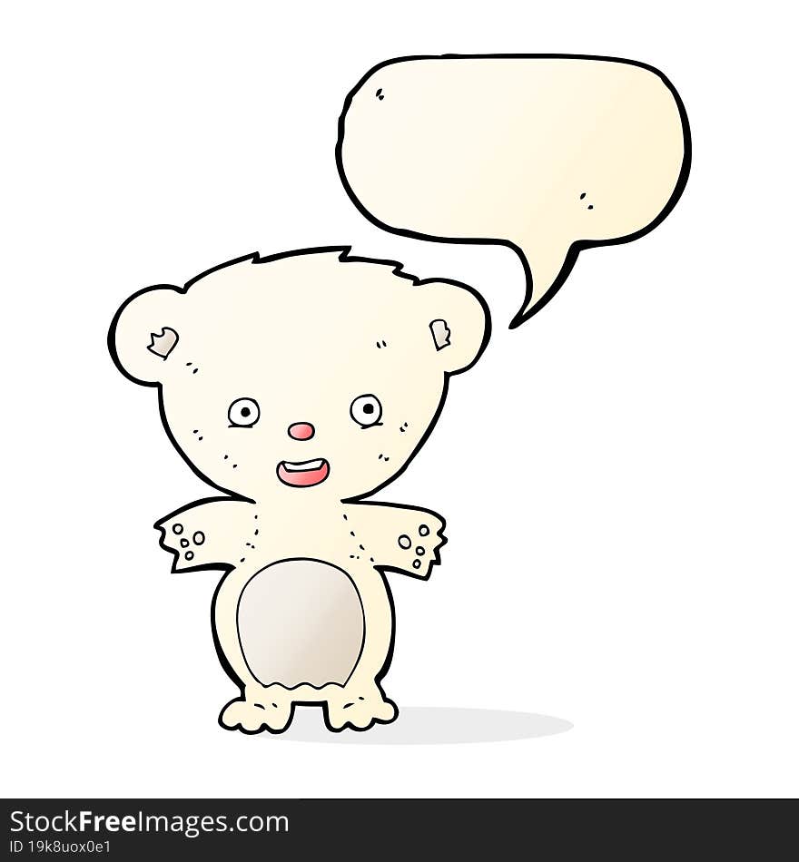 cartoon polar bear with speech bubble