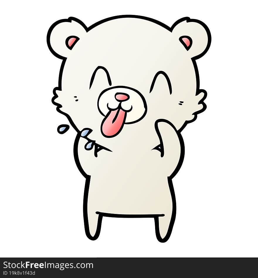 rude cartoon polar bear sticking out tongue. rude cartoon polar bear sticking out tongue