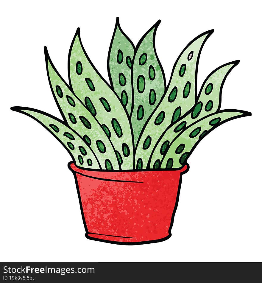 cartoon doodle house plant