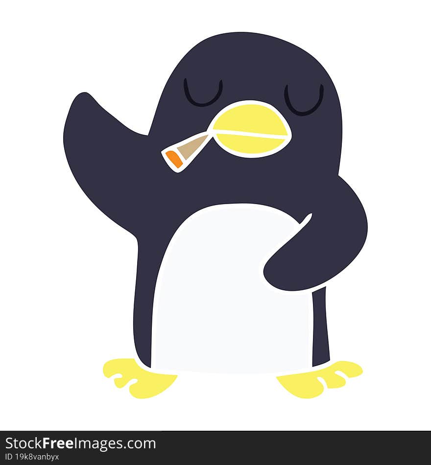 quirky hand drawn cartoon penguin