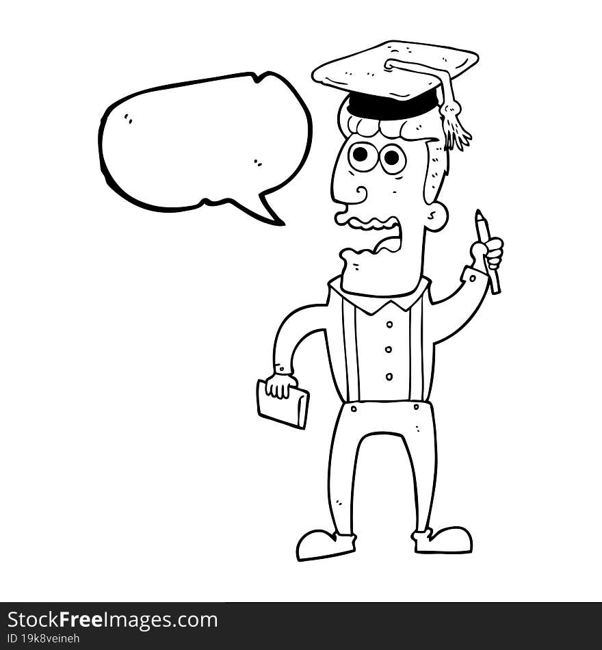 speech bubble cartoon stressed student