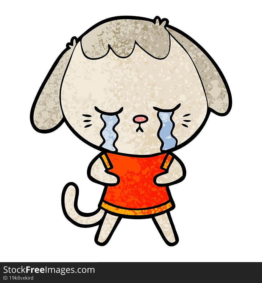 cute puppy crying cartoon. cute puppy crying cartoon