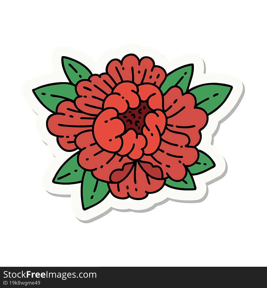 tattoo style sticker of a blooming flower