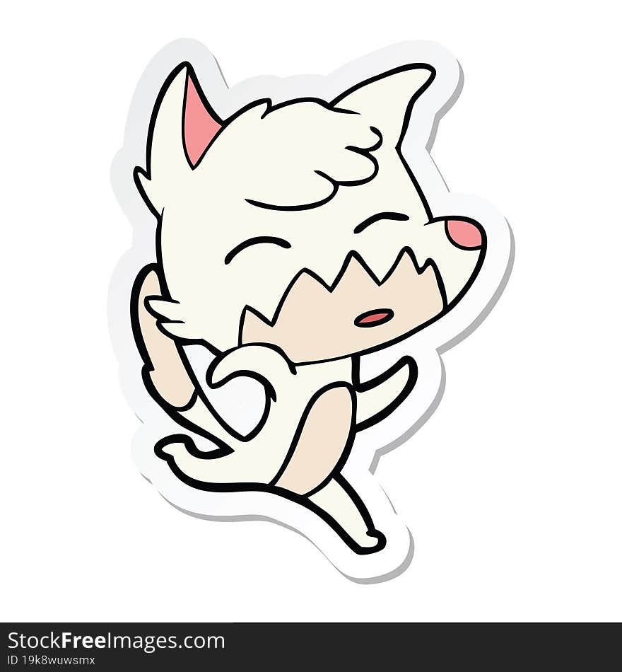 sticker of a cartoon fox