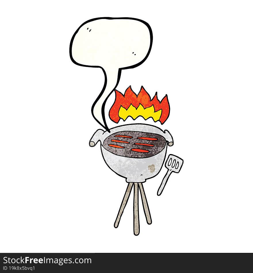 freehand speech bubble textured cartoon barbecue