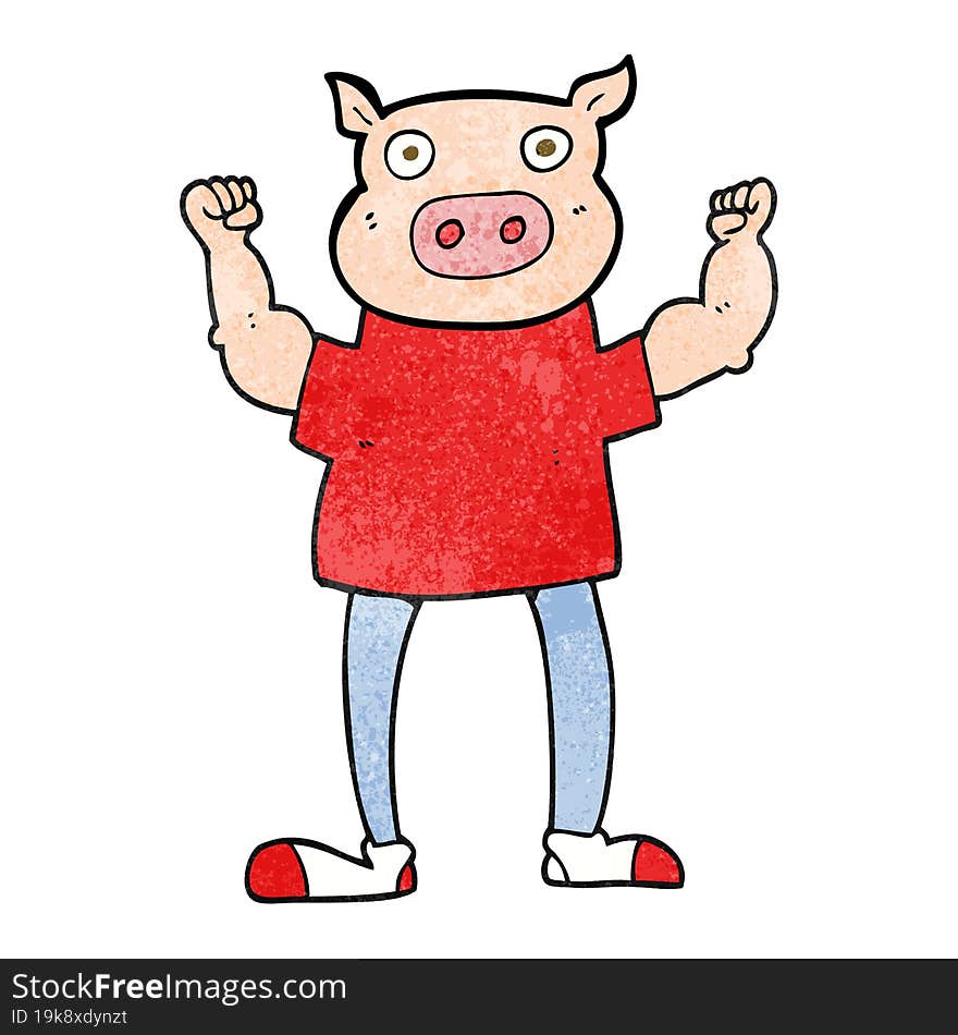 textured cartoon pig man