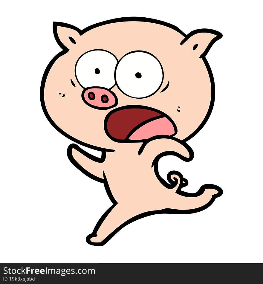 cartoon pig running. cartoon pig running