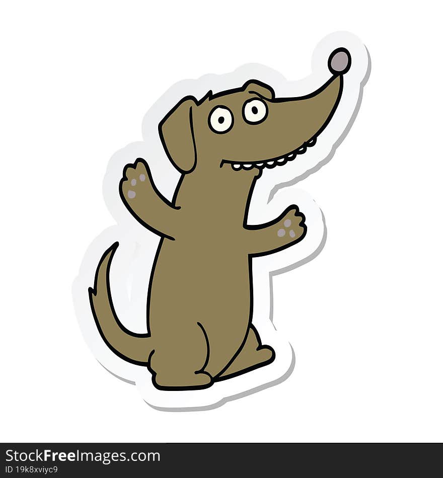 sticker of a cartoon dog